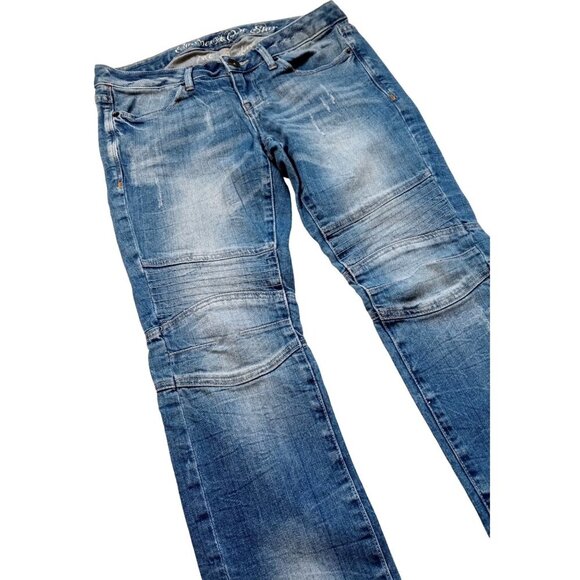 Converse One Star The Motocross Womens Blue Denim Jeans Stylish Leg Stitch Size - Picture 5 of 9